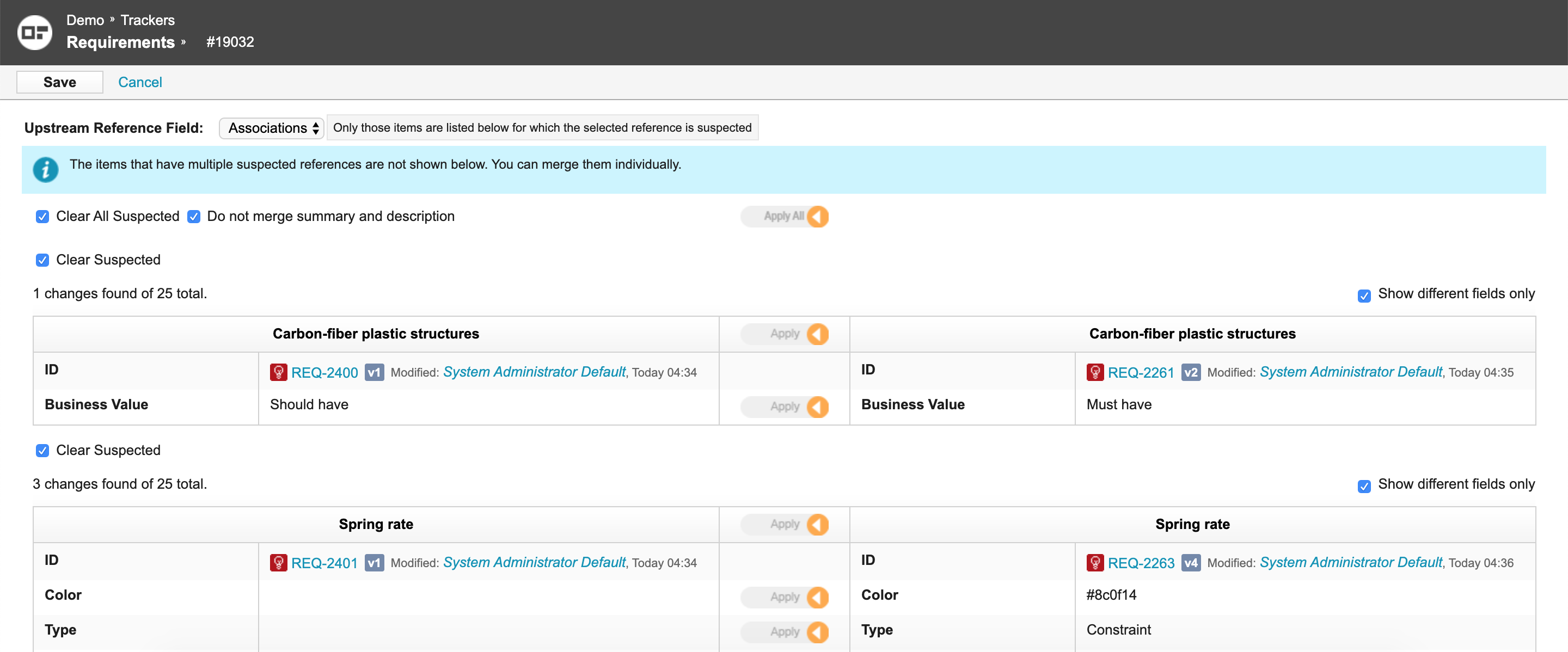 Document View for Requirements