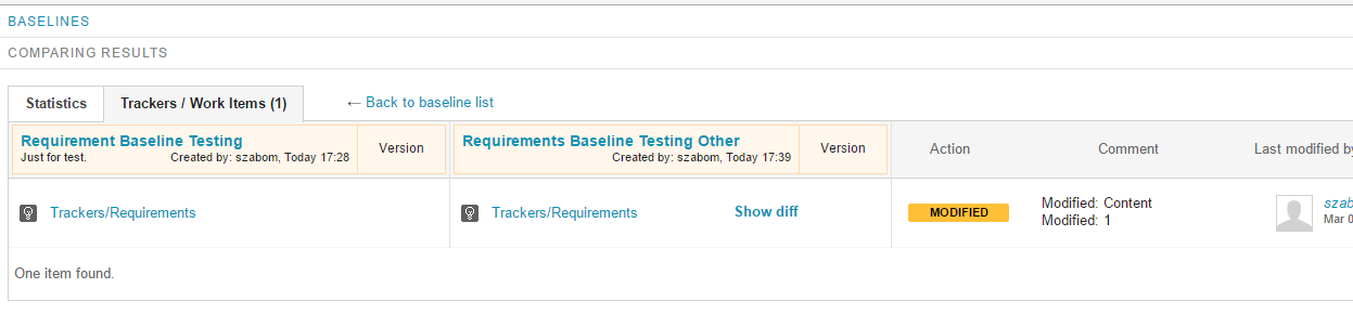 Requirement Baselining